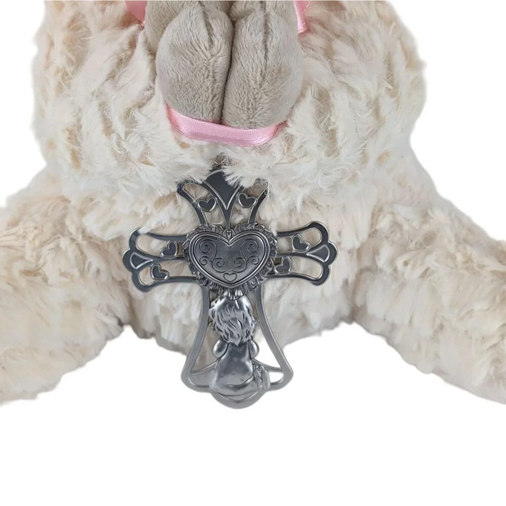 Ganz Serenity Lamb w/Crib Cross Jesus Loves Me Plush Stuffed Animal‎ Cream Pink